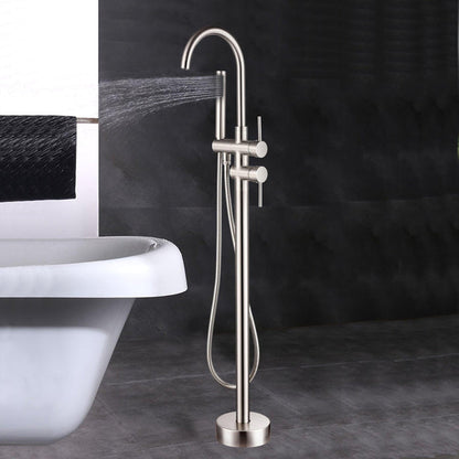 Vanity Art VA2012 47" Brushed Nickel Freestanding Waterfall Bathtub Faucet