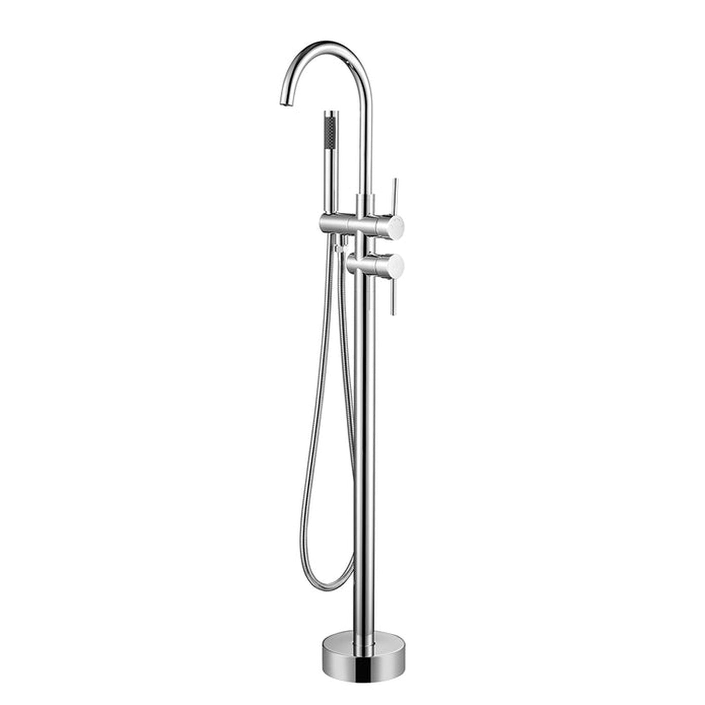 Vanity Art VA2012 47" Polished Chrome Freestanding Waterfall Bathtub Faucet