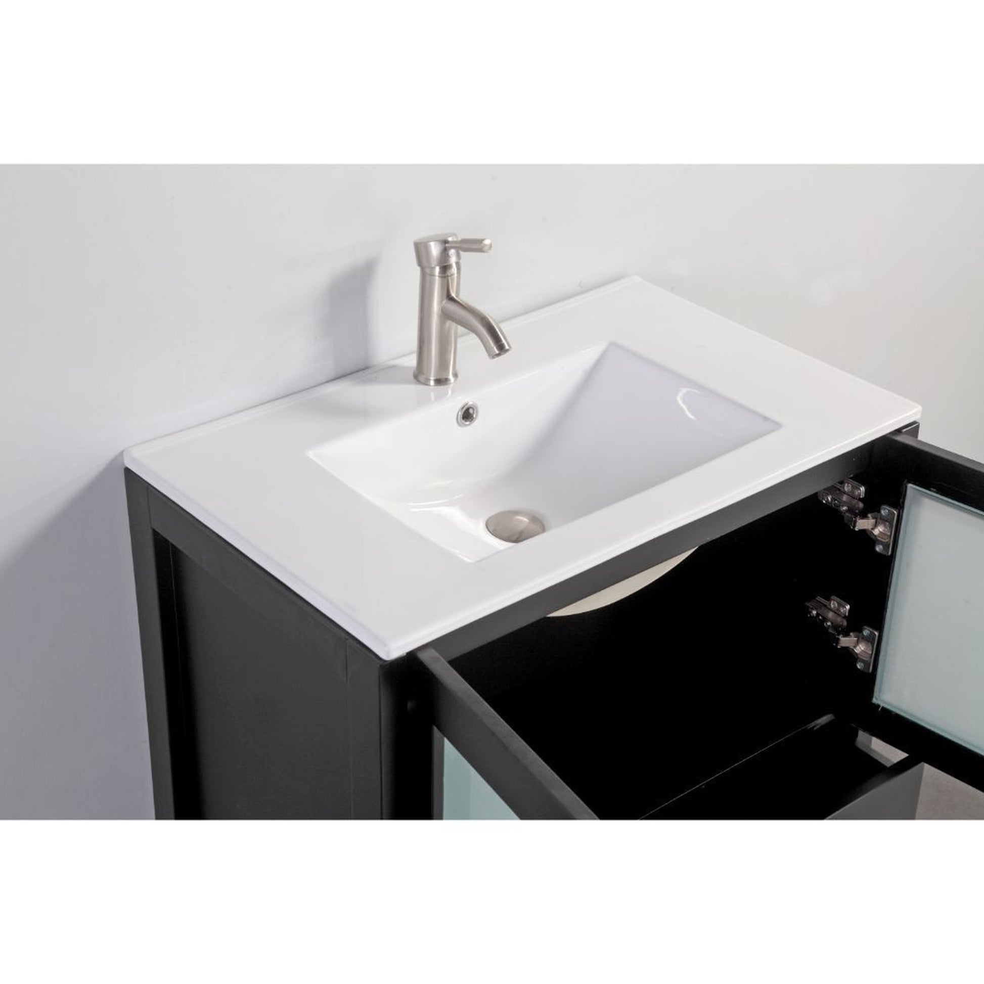 Vanity Art VA3030-72E Espresso 72 Double Sink Bathroom Vanity Set with Ceramic Vanity Top