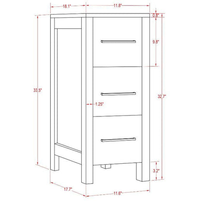 Vanity Art VA3012 12" Espresso Freestanding Oak Vanity Cabinet With Stone Top and Soft Closing Drawers