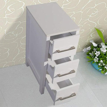 Vanity Art VA3012 12" White Freestanding Oak Vanity Cabinet With Stone Top and Soft Closing Drawers