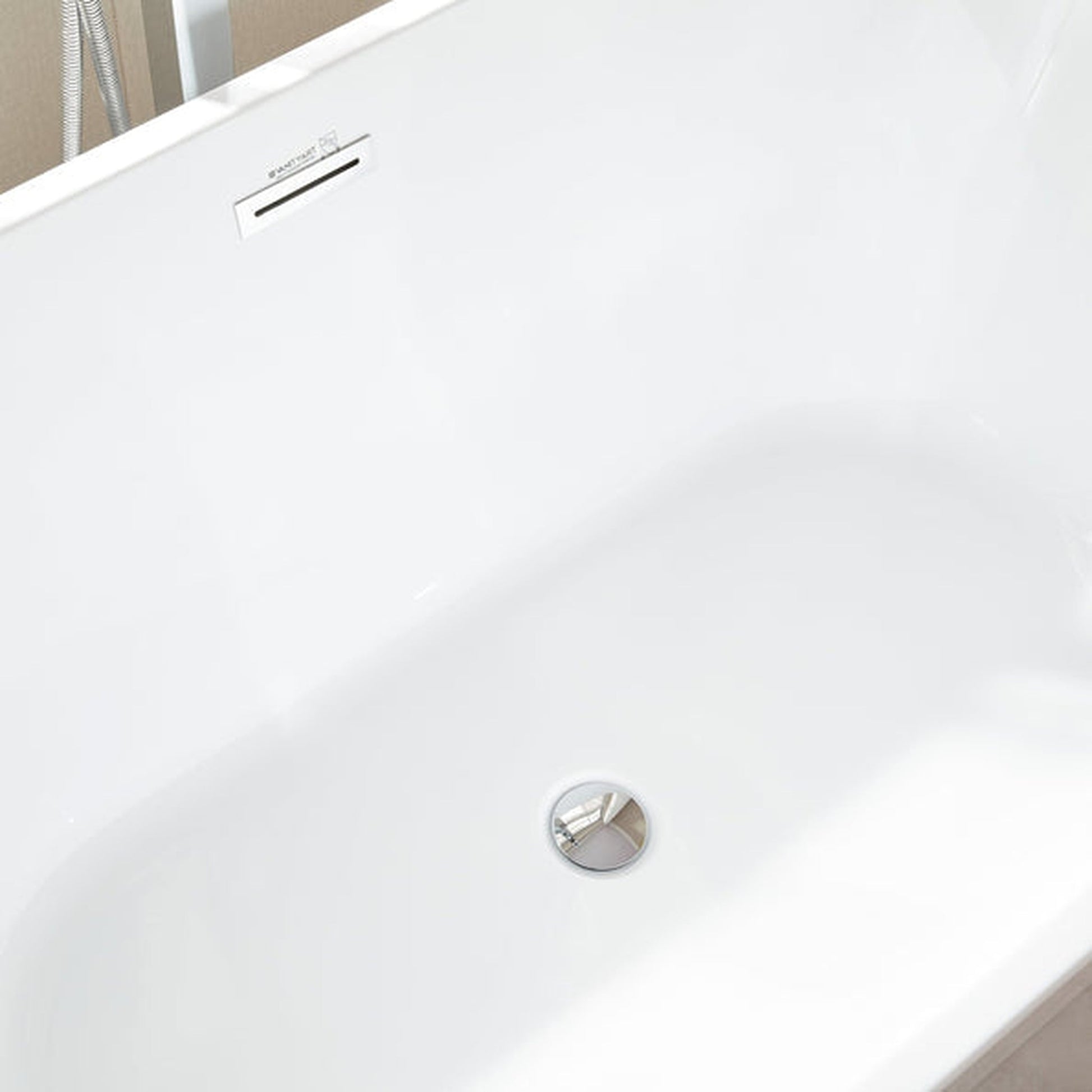 Vanity Art VA6815-L 67" Glossy White Acrylic Freestanding Soaking Tub With Overflow and Pop-up Drain