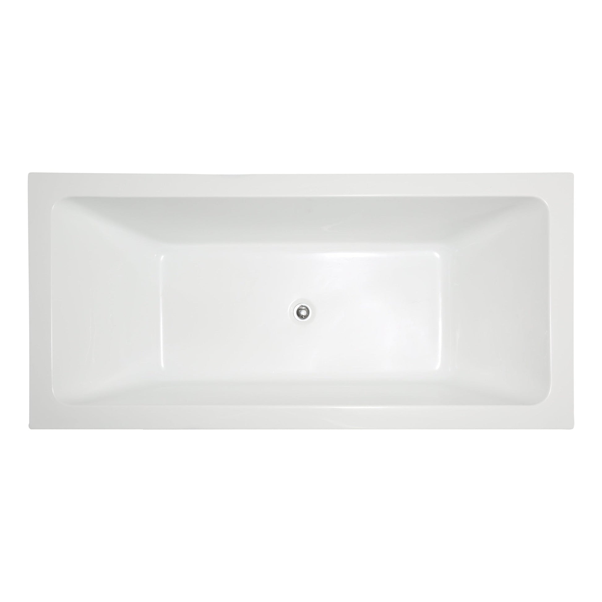 Vanity Art VA6817 59" Glossy White Acrylic Freestanding Rectangular Soaking Tub With Slotted Overflow and Pop-up Drain