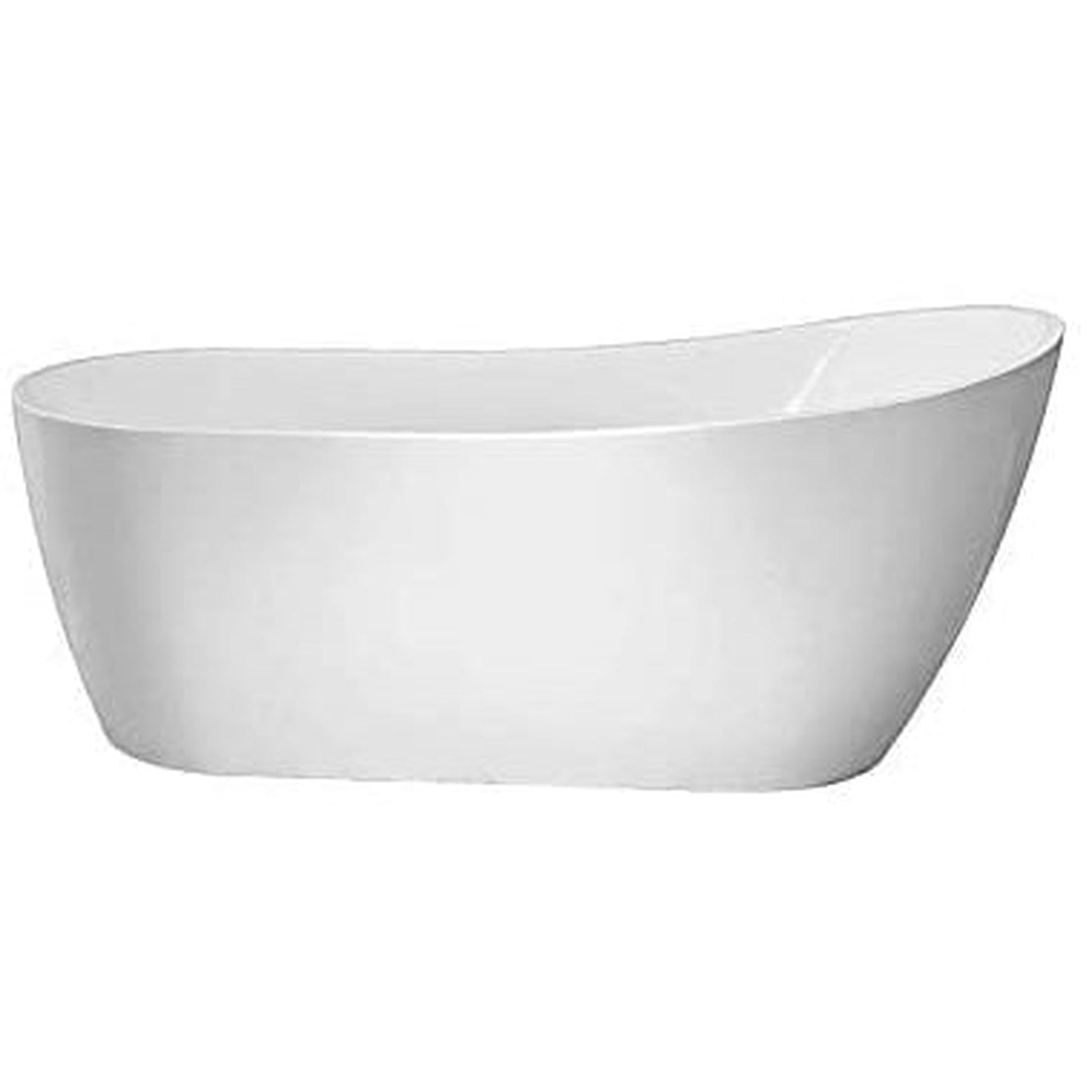 Vanity Art VA6904-L 67" White Acrylic Modern Stand Alone Soaking Tub With Polished Chrome Slotted Overflow and Pop-up Drain