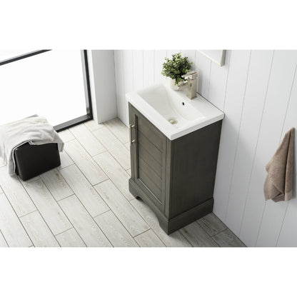 Vanity Art Vannes 20" Single Silver Gray Freestanding Vanity Set With Engineered Marble Countertop and Integrated Sink