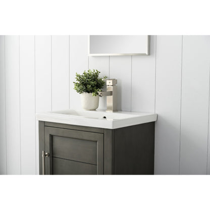 Vanity Art Vannes 20" Single Silver Gray Freestanding Vanity Set With Engineered Marble Countertop and Integrated Sink