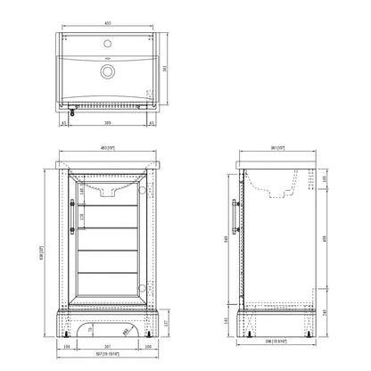 Vanity Art Vannes 20" Single Silver Gray Freestanding Vanity Set With Engineered Marble Countertop and Integrated Sink