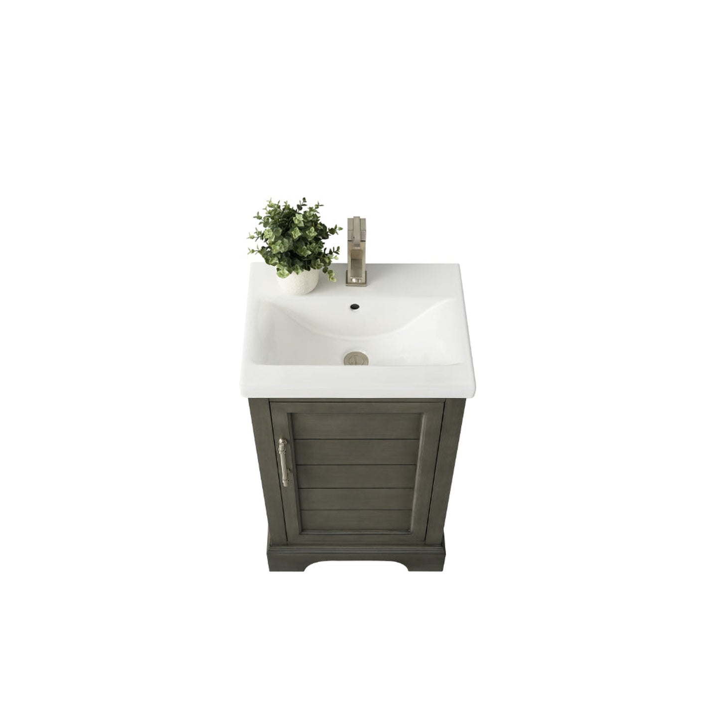 Vanity Art Vannes 20" Single Silver Gray Freestanding Vanity Set With Engineered Marble Countertop and Integrated Sink