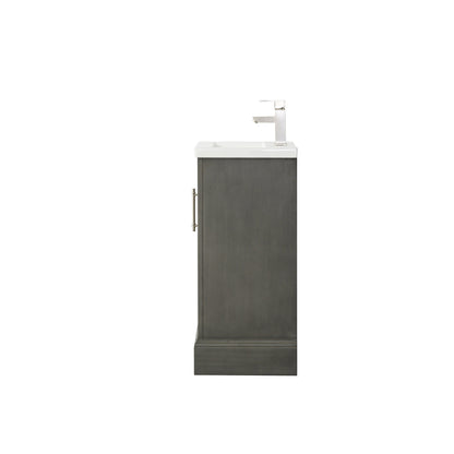 Vanity Art Vannes 20" Single Silver Gray Freestanding Vanity Set With Engineered Marble Countertop and Integrated Sink