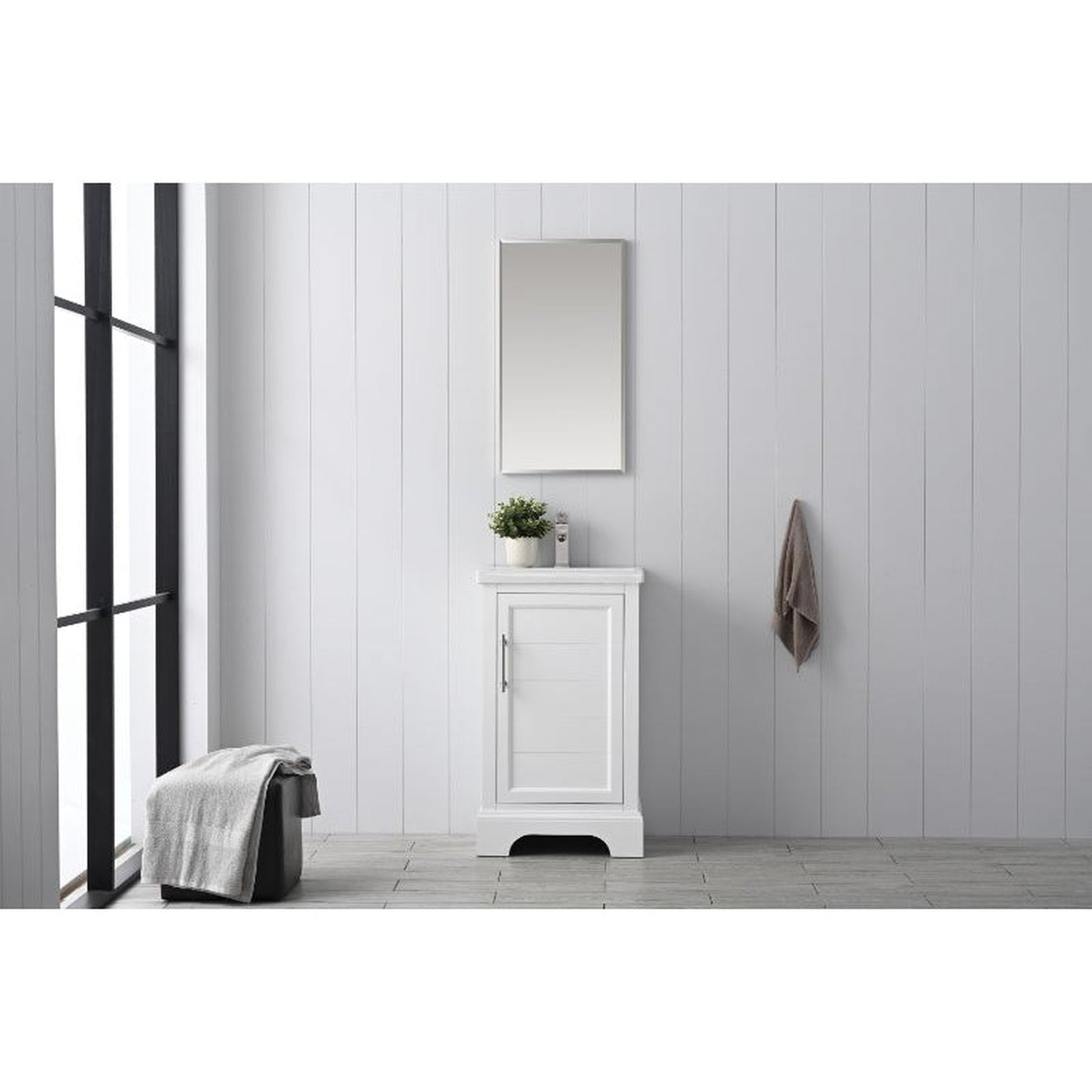 Vanity Art Vannes 20" Single White Freestanding Vanity Set With Engineered Marble Countertop and Integrated Sink