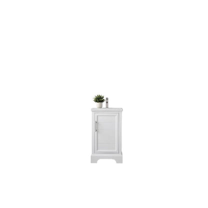 Vanity Art Vannes 20" Single White Freestanding Vanity Set With Engineered Marble Countertop and Integrated Sink