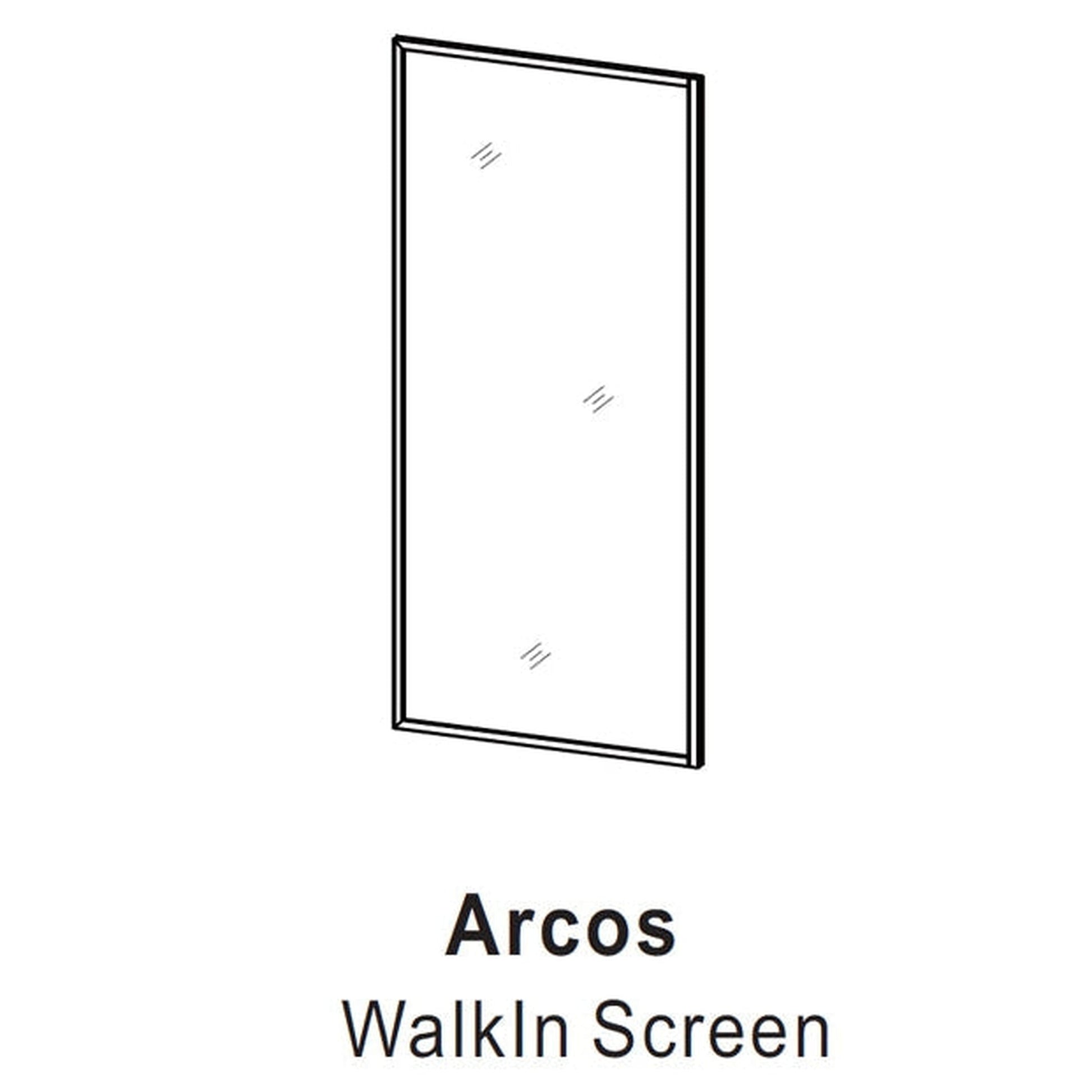 Vinnova Arcos 34" x 74" Framed Fixed Glass Panel in Brushed Gold Finish