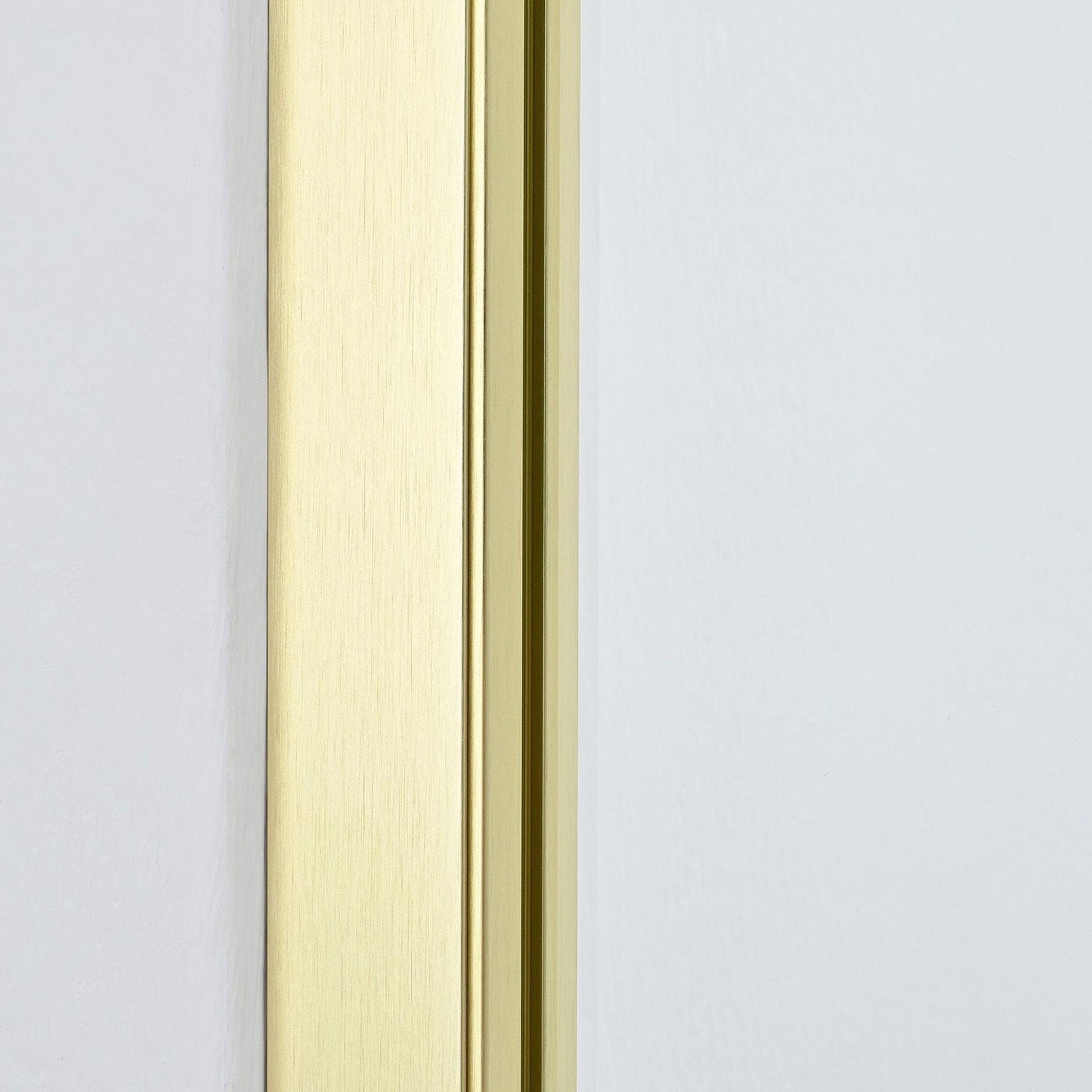 Vinnova Arcos 34" x 74" Framed Fixed Glass Panel in Brushed Gold Finish