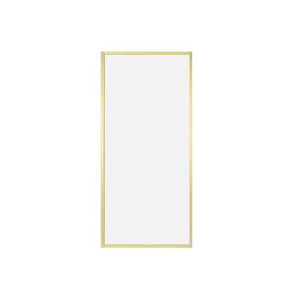 Vinnova Arcos 34" x 74" Framed Fixed Glass Panel in Brushed Gold Finish