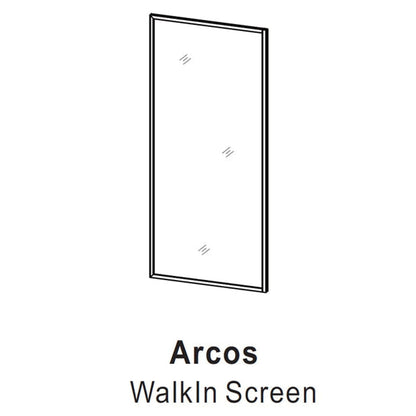 Vinnova Arcos 34" x 74" Framed Fixed Glass Panel in Matte Black Finish