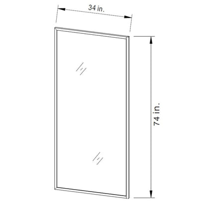 Vinnova Arcos 34" x 74" Framed Fixed Glass Panel in Matte Black Finish