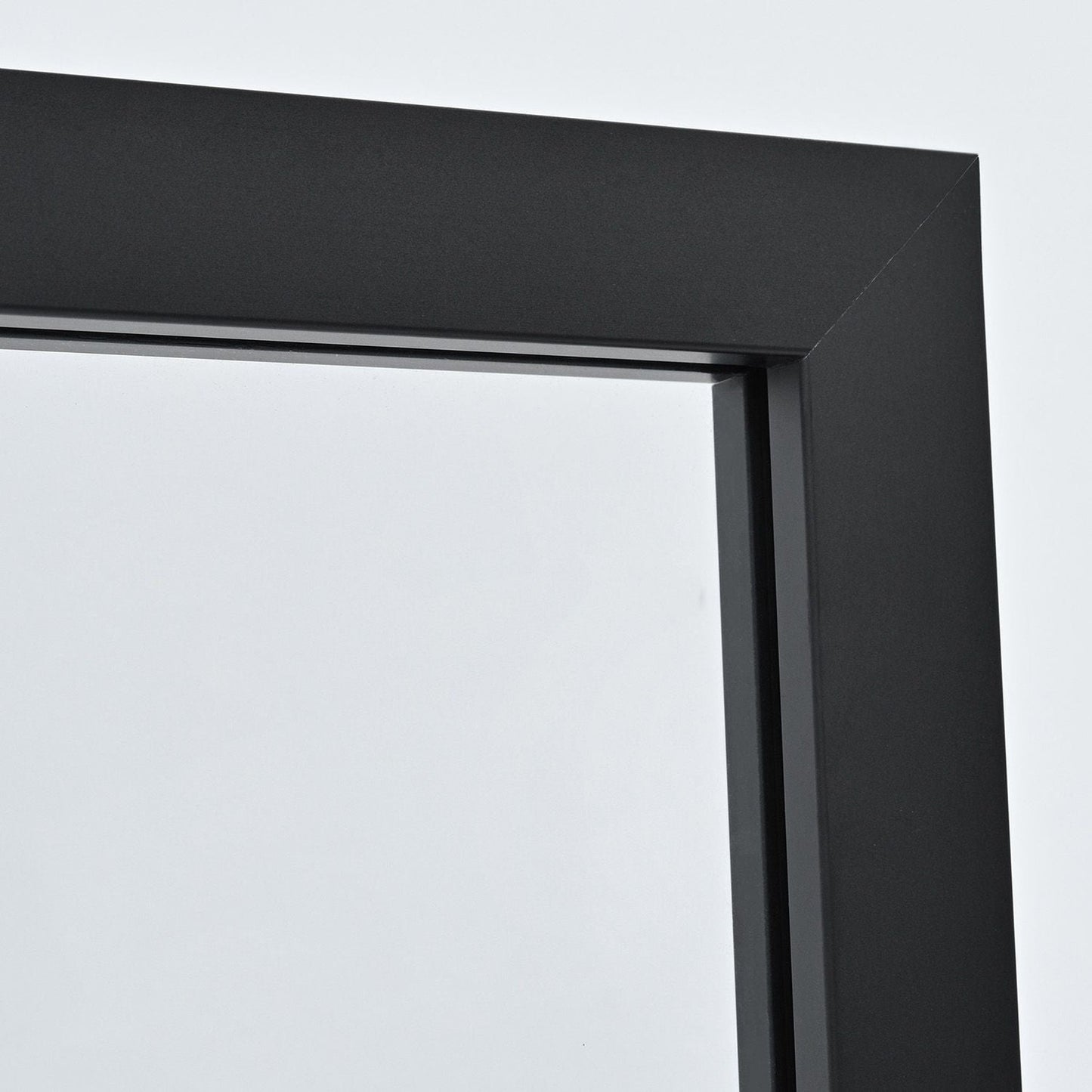 Vinnova Arcos 34" x 74" Framed Fixed Glass Panel in Matte Black Finish