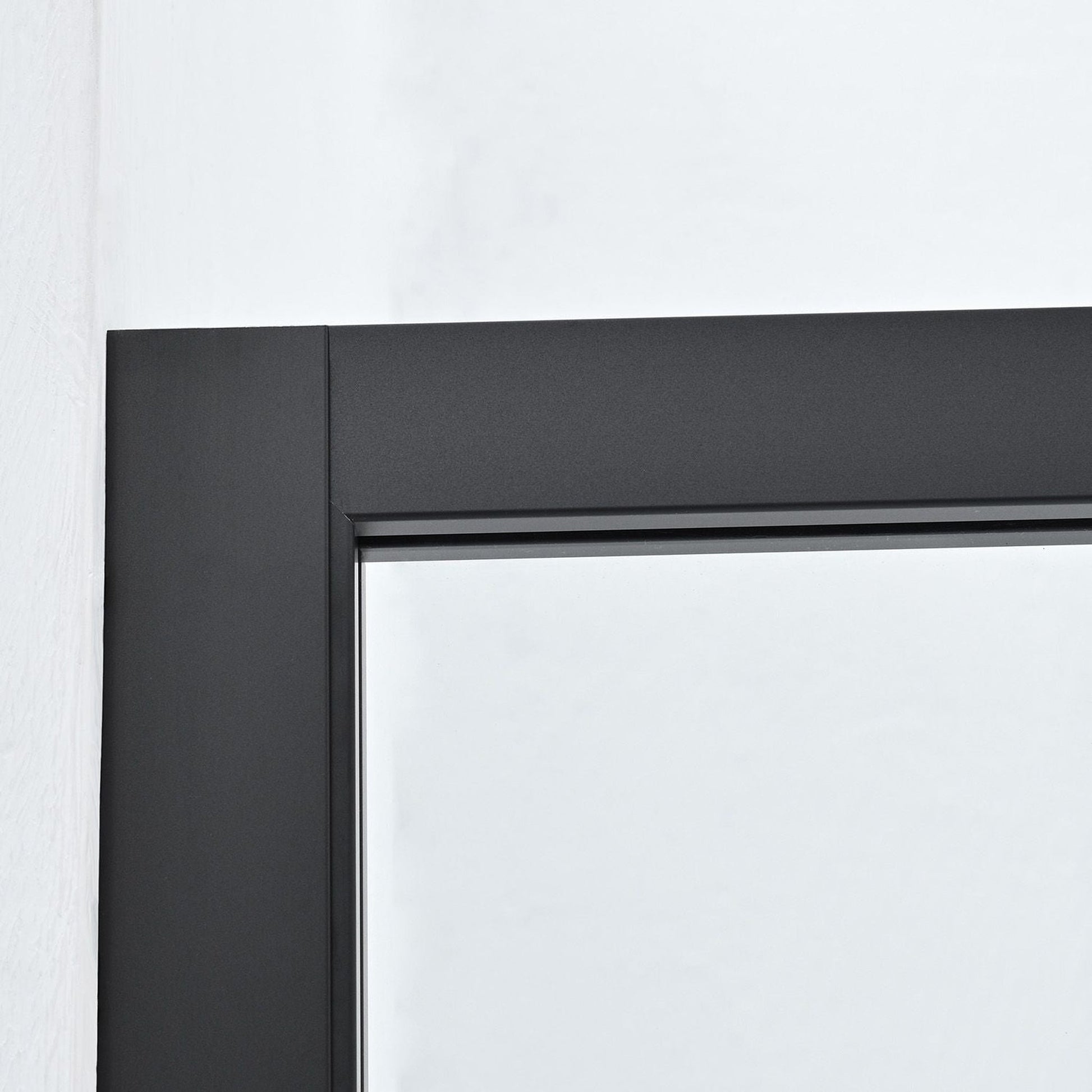 Vinnova Arcos 34" x 74" Framed Fixed Glass Panel in Matte Black Finish