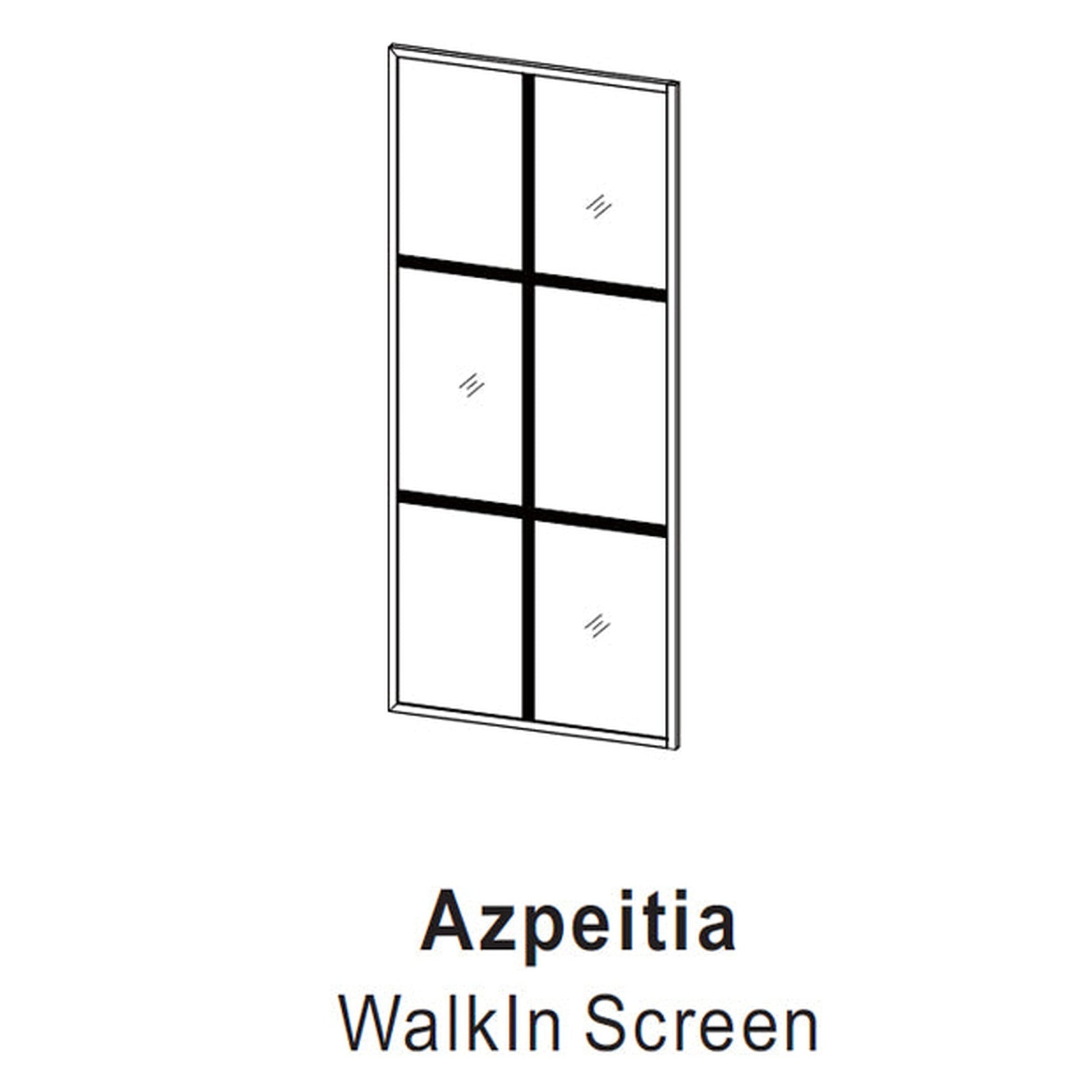 Vinnova Azpeitia 34" x 74" Framed Fixed Glass Panel in Matte Black Finish