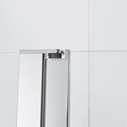 Vinnova Canteras 39" x 55" Hinged Frameless Tub Door in Polished Chrome Finish