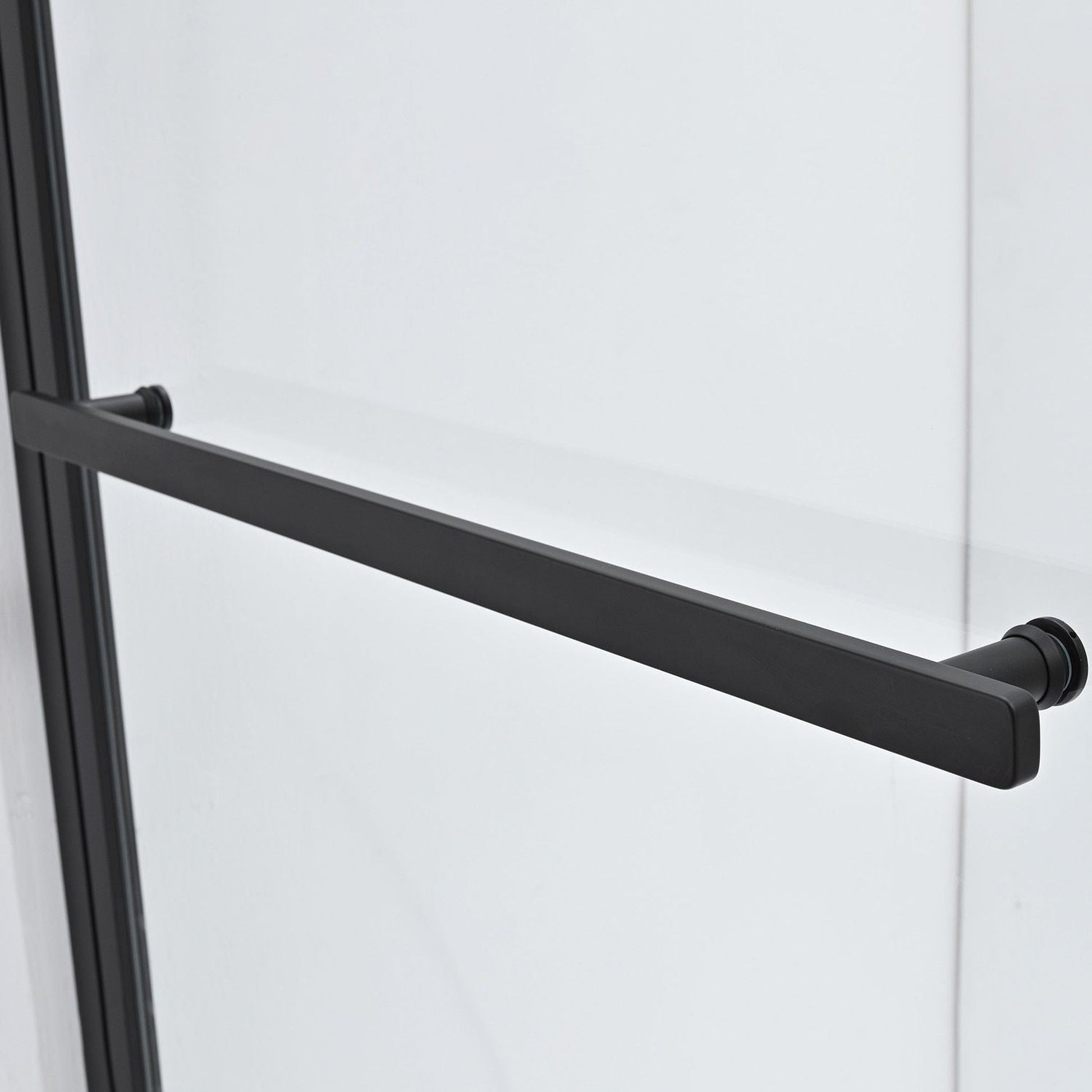 Vinnova Olivenza 31" x 55" Hinged Frameless Tub Door in Matte Black Finish