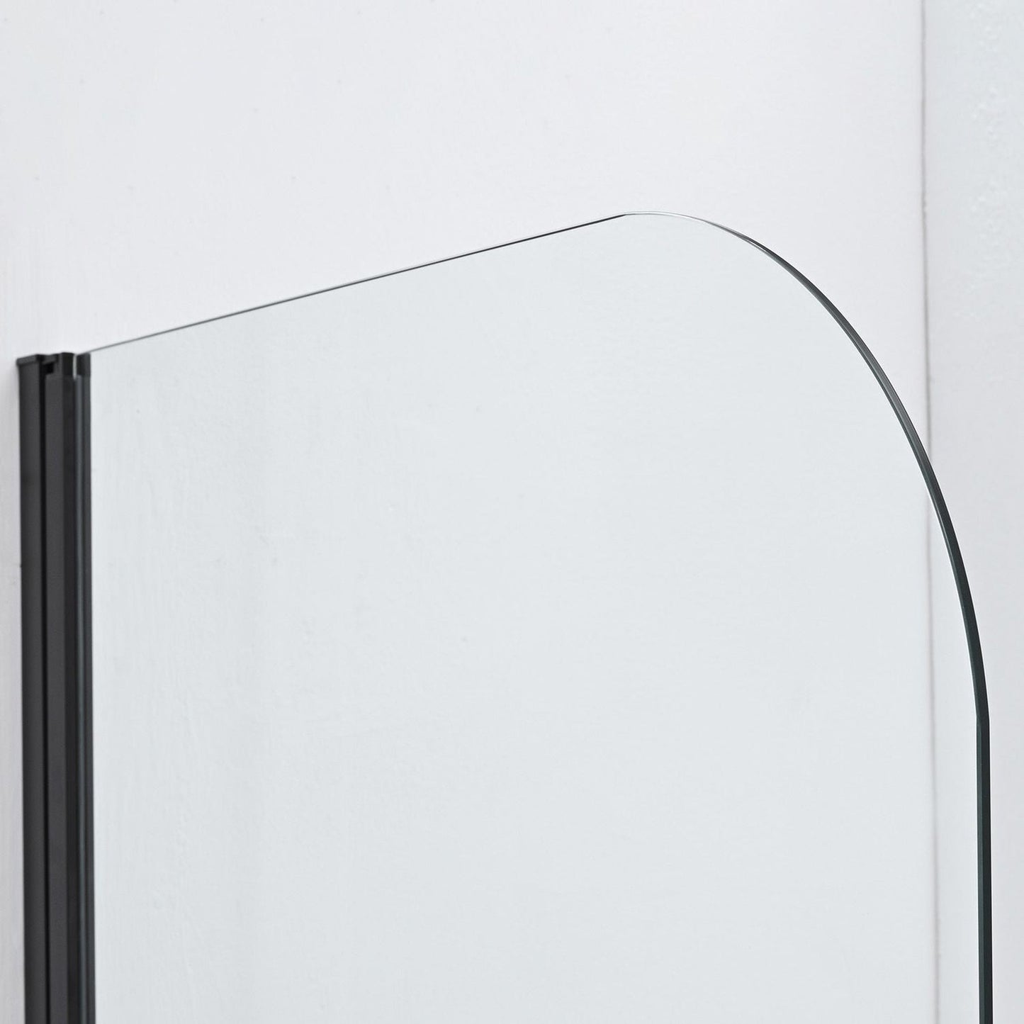 Vinnova Olivenza 31" x 55" Hinged Frameless Tub Door in Matte Black Finish