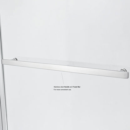 Vinnova Olivenza 31" x 55" Hinged Frameless Tub Door in Polished Chrome Finish