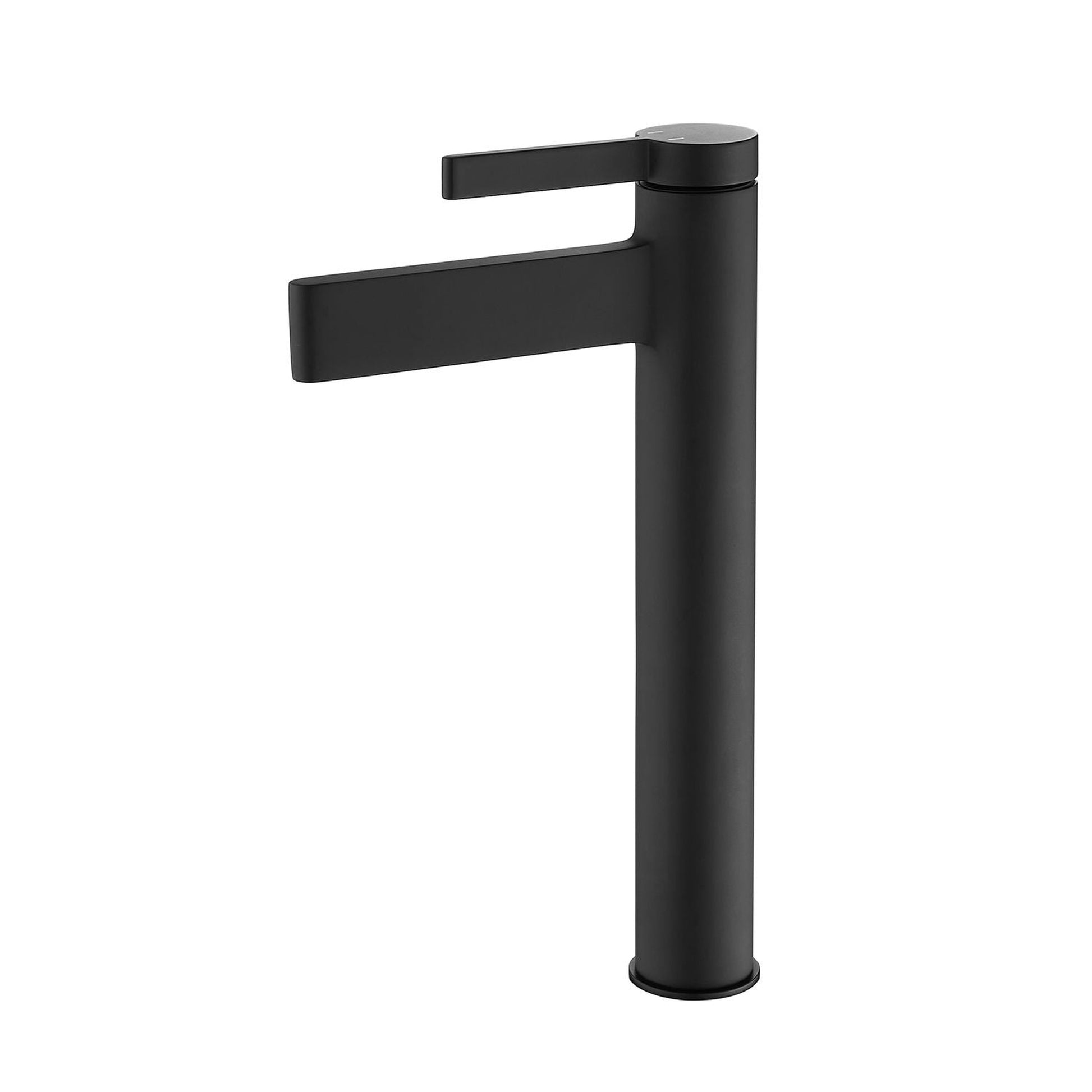 Vinnova Oviedo 12" Single High-Handle Hole Lever Vessel Matte Black Bathroom Faucet