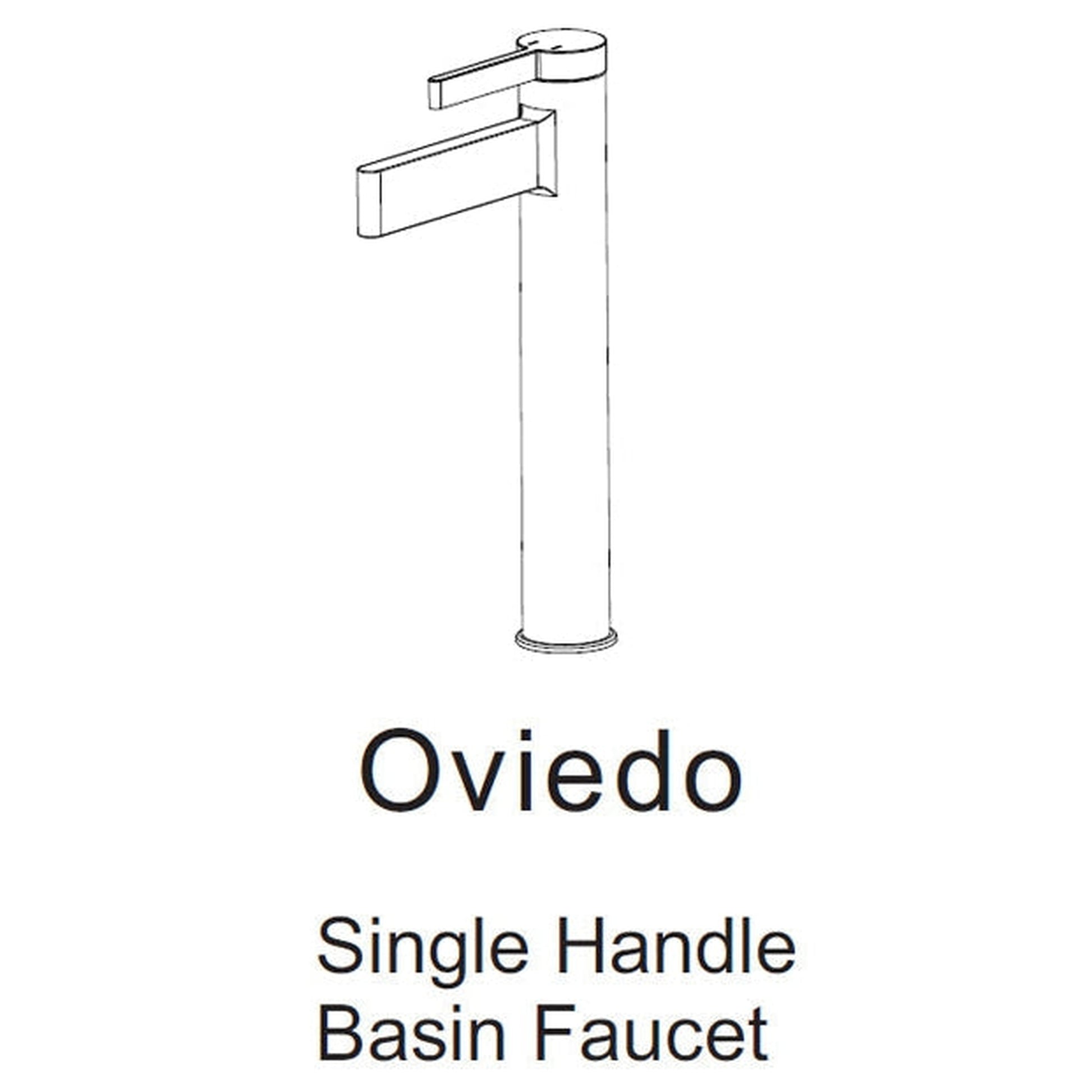 Vinnova Oviedo 12" Single High-Handle Hole Lever Vessel Polished Chrome Bathroom Faucet