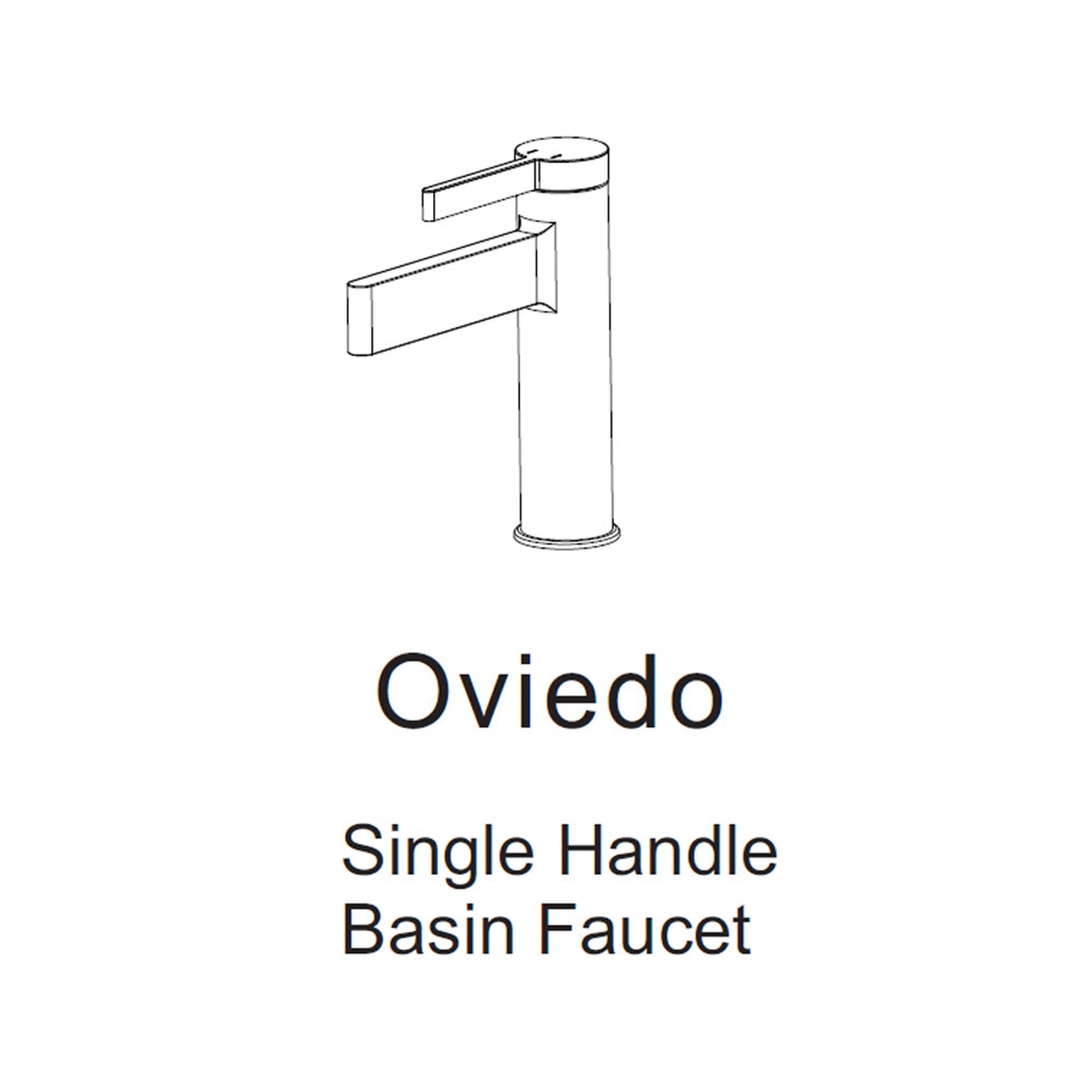 Vinnova Oviedo 8" Single Low-Handle Hole Lever Vessel Matte Black Bathroom Faucet