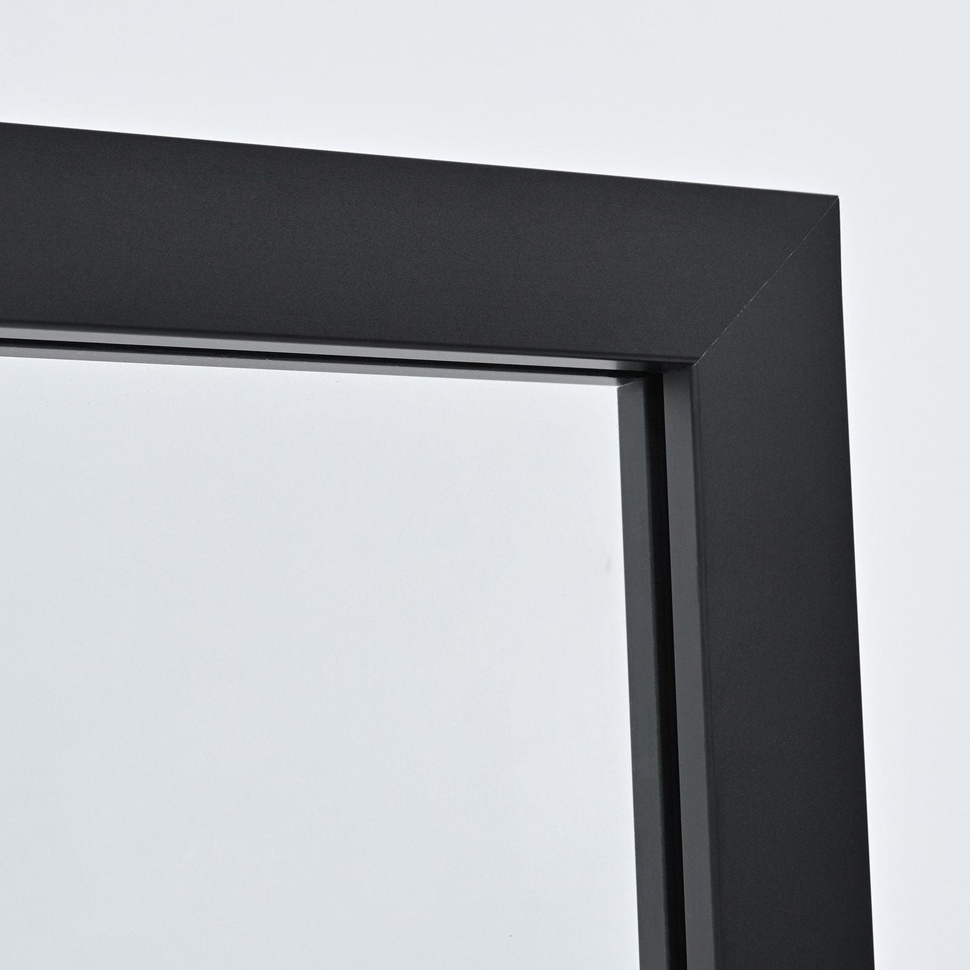 Vinnova Puerto 34" x 74" Framed Fixed Glass Panel in Matte Black Finish