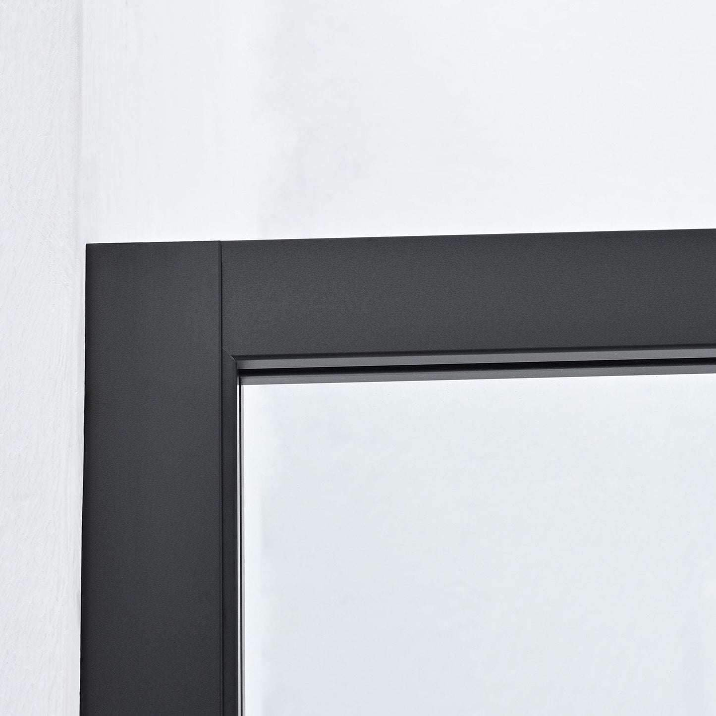 Vinnova Puerto 34" x 74" Framed Fixed Glass Panel in Matte Black Finish