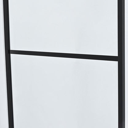 Vinnova Puerto 34" x 74" Framed Fixed Glass Panel in Matte Black Finish