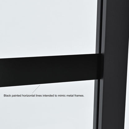 Vinnova Puerto 34" x 74" Framed Fixed Glass Panel in Matte Black Finish