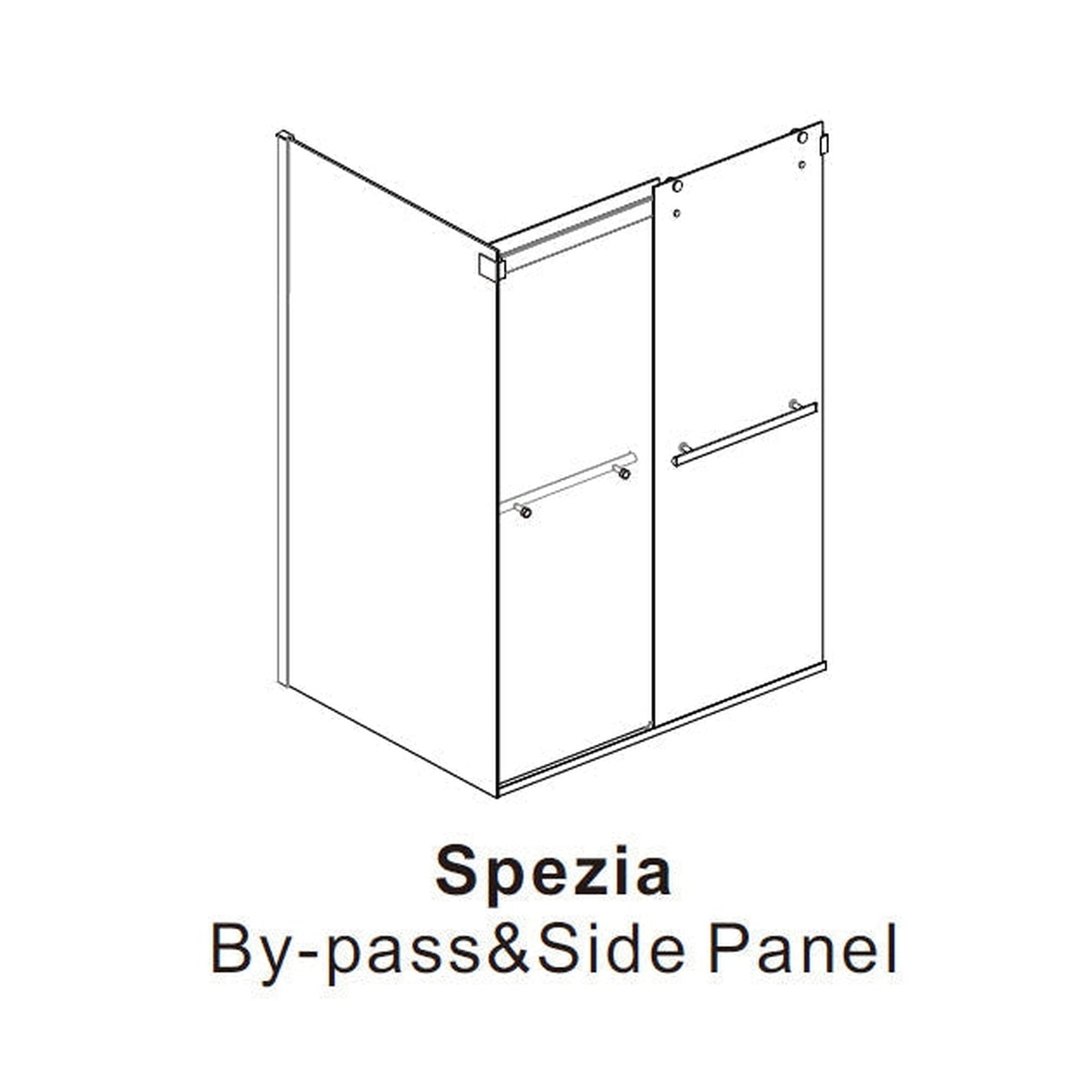 Vinnova Spezia 56" x 76" Rectangle Double Sliding Frameless Shower Enclosure in Brushed Gold Finish