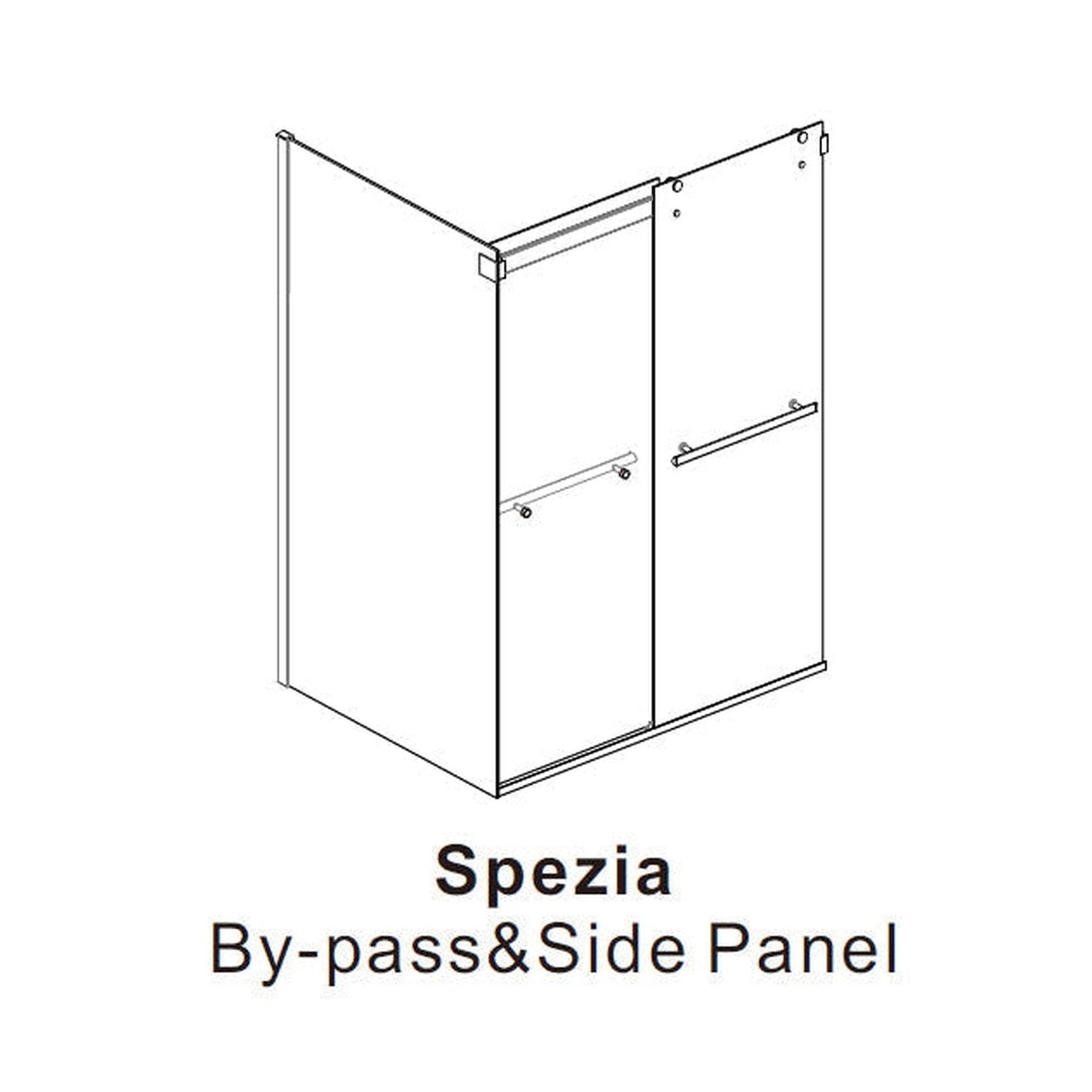 Vinnova Spezia 56" x 76" Rectangle Double Sliding Frameless Shower Enclosure in Brushed Gold Finish