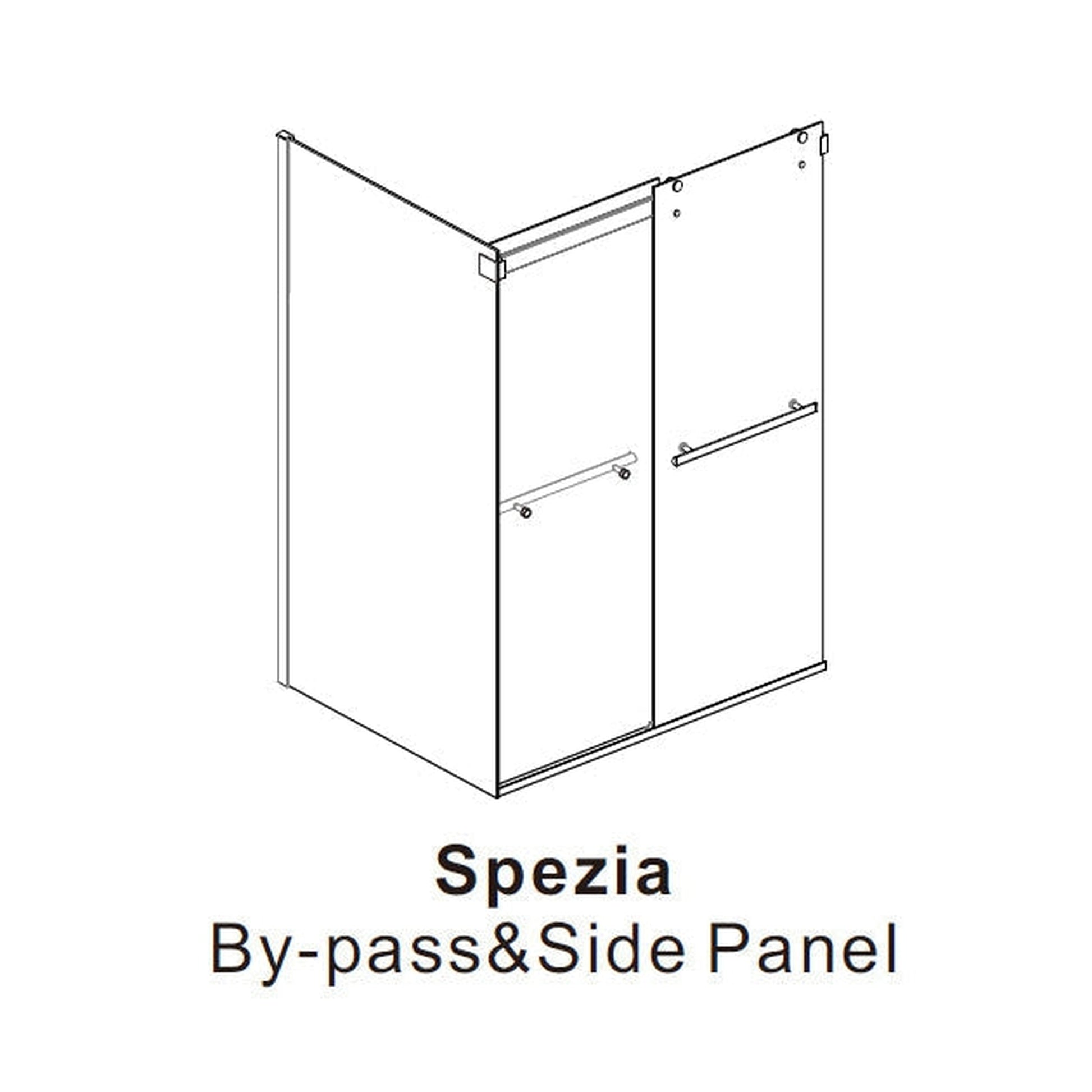 Vinnova Spezia 56" x 76" Rectangle Double Sliding Frameless Shower Enclosure in Brushed Nickel Finish