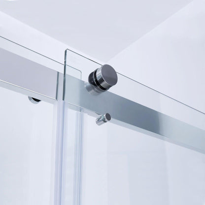 Vinnova Spezia 56" x 76" Rectangle Double Sliding Frameless Shower Enclosure in Polished Chrome Finish