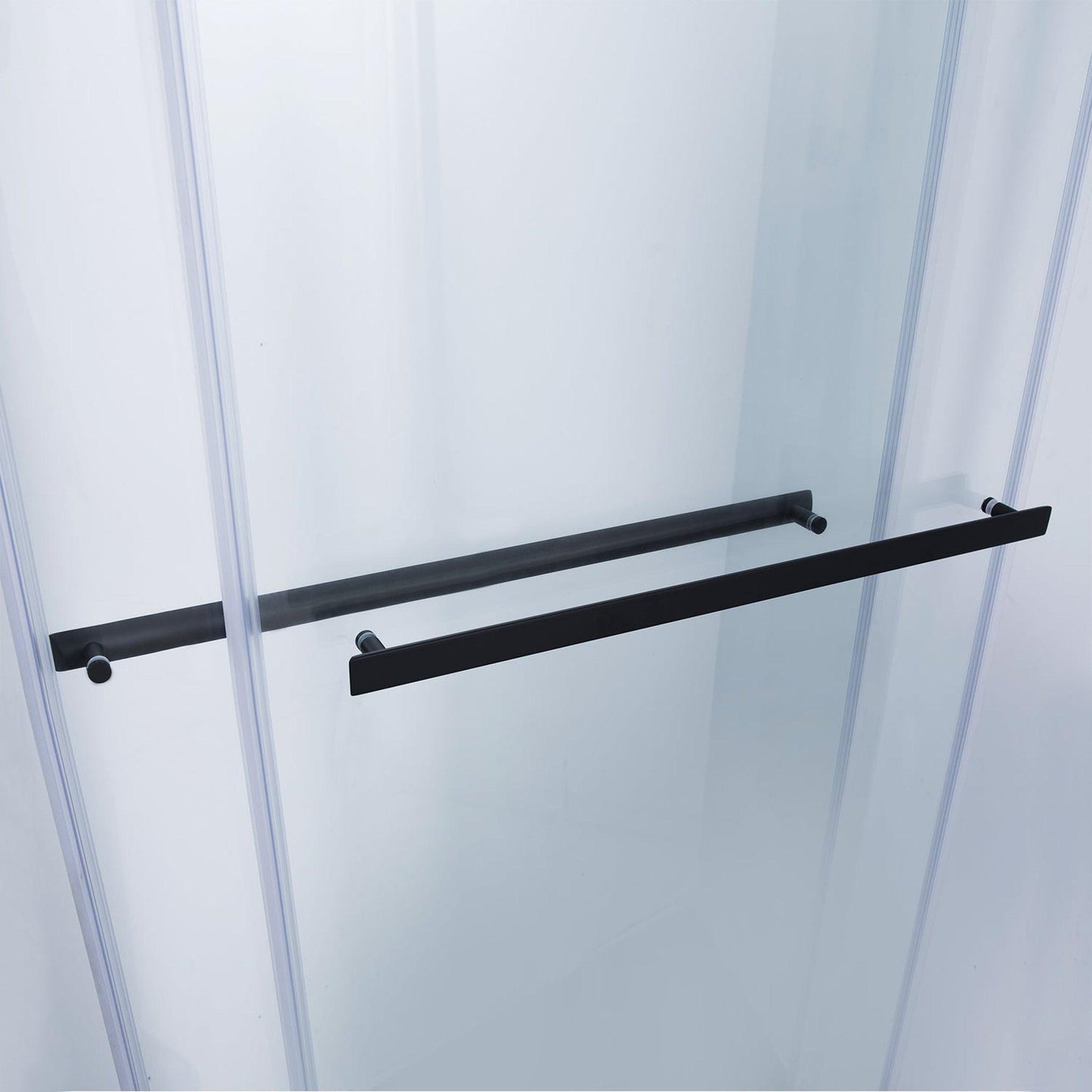 Vinnova Spezia 64" x 76" Rectangle Double Sliding Frameless Shower Enclosure in Matte Black Finish