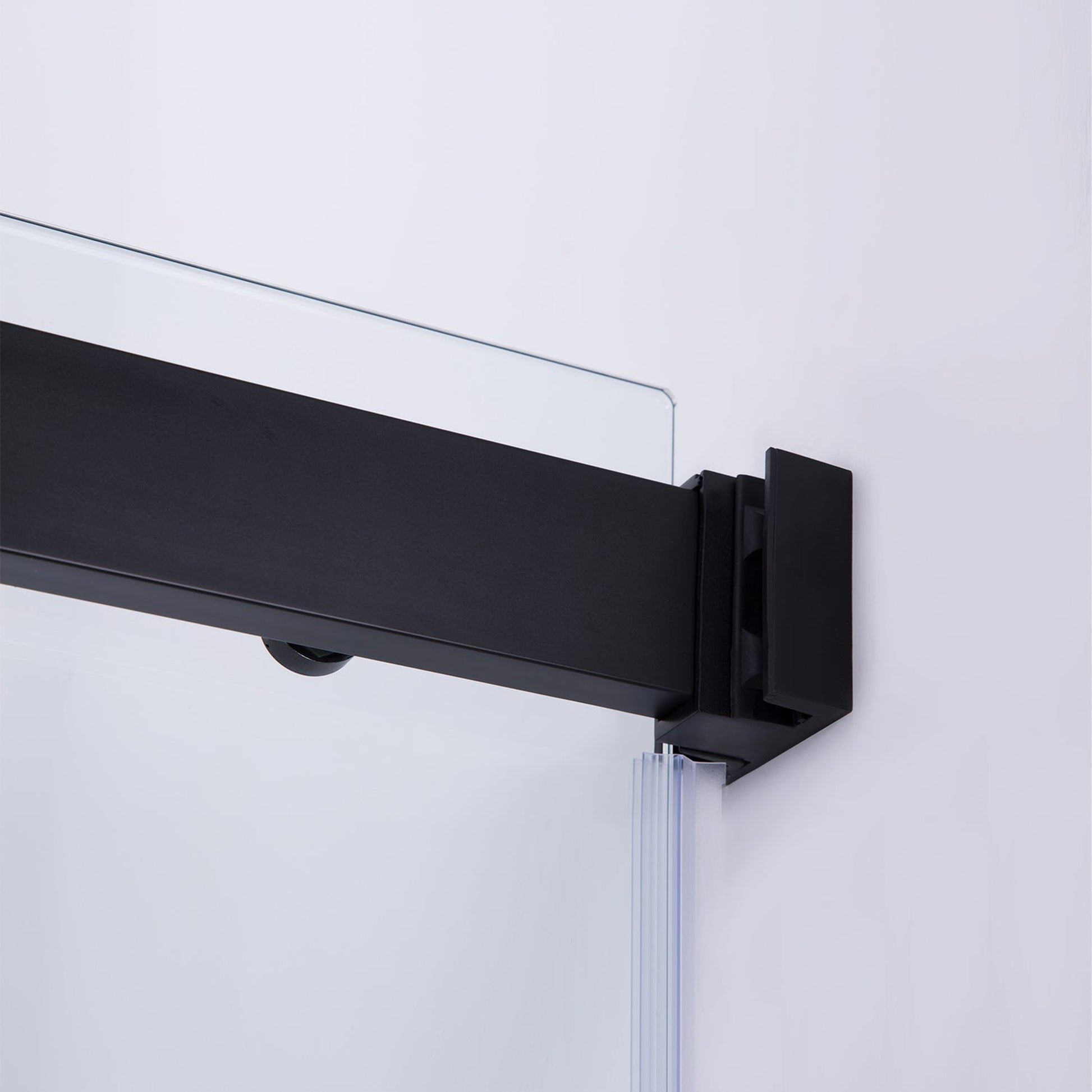 Vinnova Spezia 64" x 76" Rectangle Double Sliding Frameless Shower Enclosure in Matte Black Finish