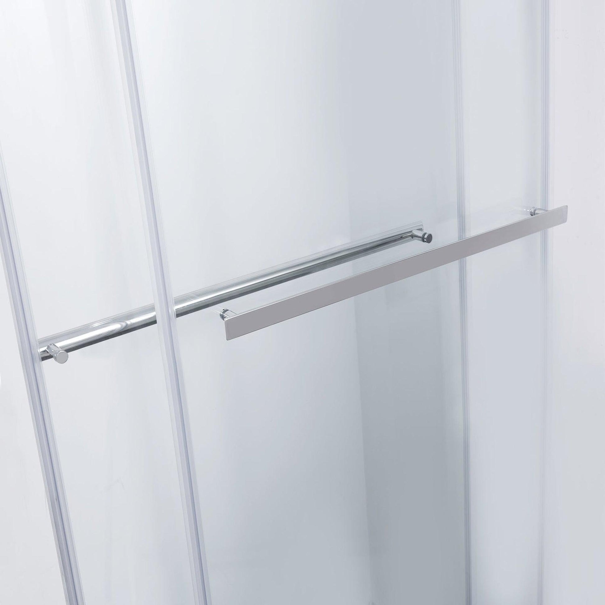 Vinnova Spezia 64" x 76" Rectangle Double Sliding Frameless Shower Enclosure in Polished Chrome Finish