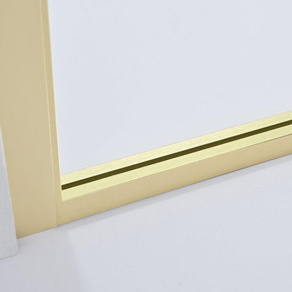 Vinnova Tafalla 34" x 74" Frameless Fixed Glass Panel in Brushed Gold Finish