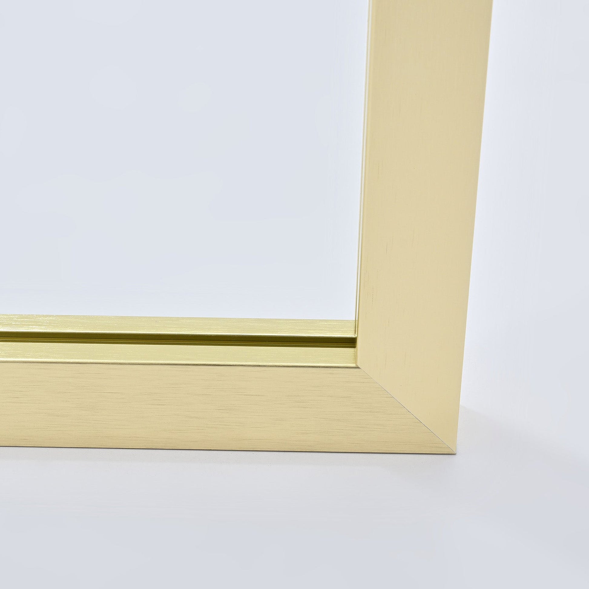 Vinnova Tafalla 34" x 74" Frameless Fixed Glass Panel in Brushed Gold Finish