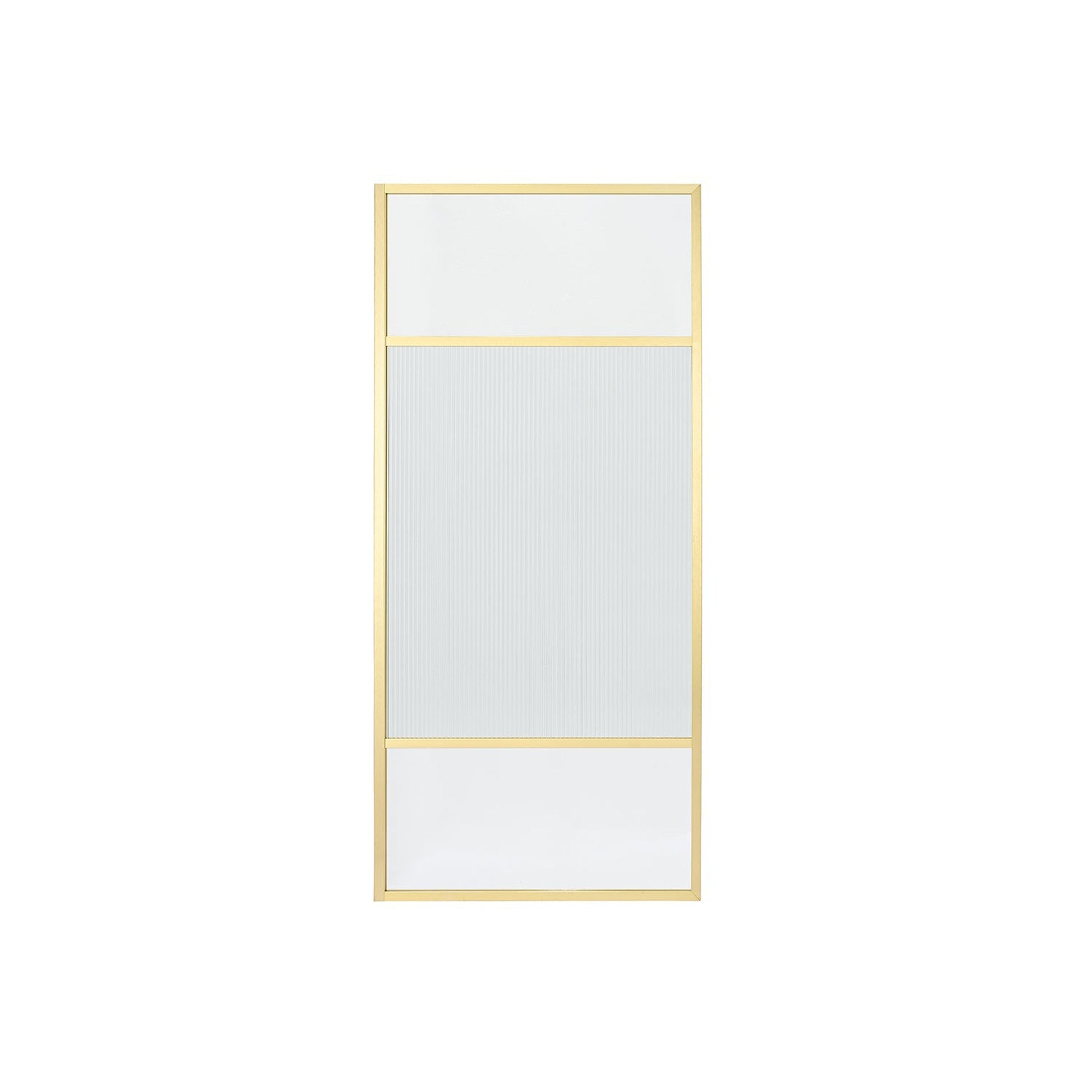 Vinnova Tafalla 34" x 74" Frameless Fixed Glass Panel in Brushed Gold Finish