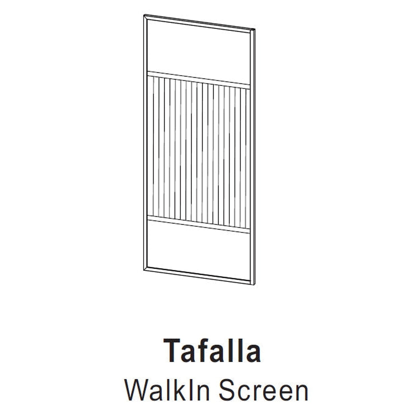 Vinnova Tafalla 34" x 74" Frameless Fixed Glass Panel in Matte Black Finish