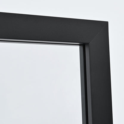 Vinnova Tafalla 34" x 74" Frameless Fixed Glass Panel in Matte Black Finish