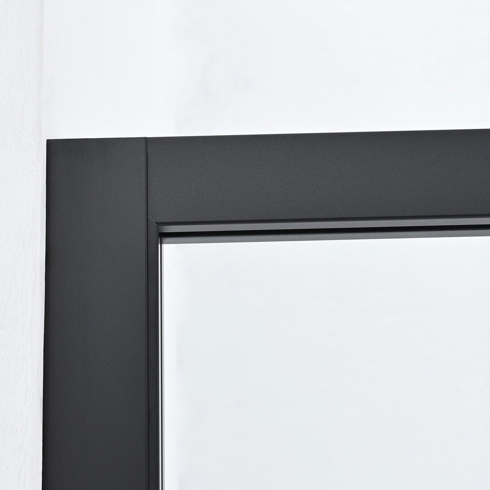 Vinnova Tafalla 34" x 74" Frameless Fixed Glass Panel in Matte Black Finish