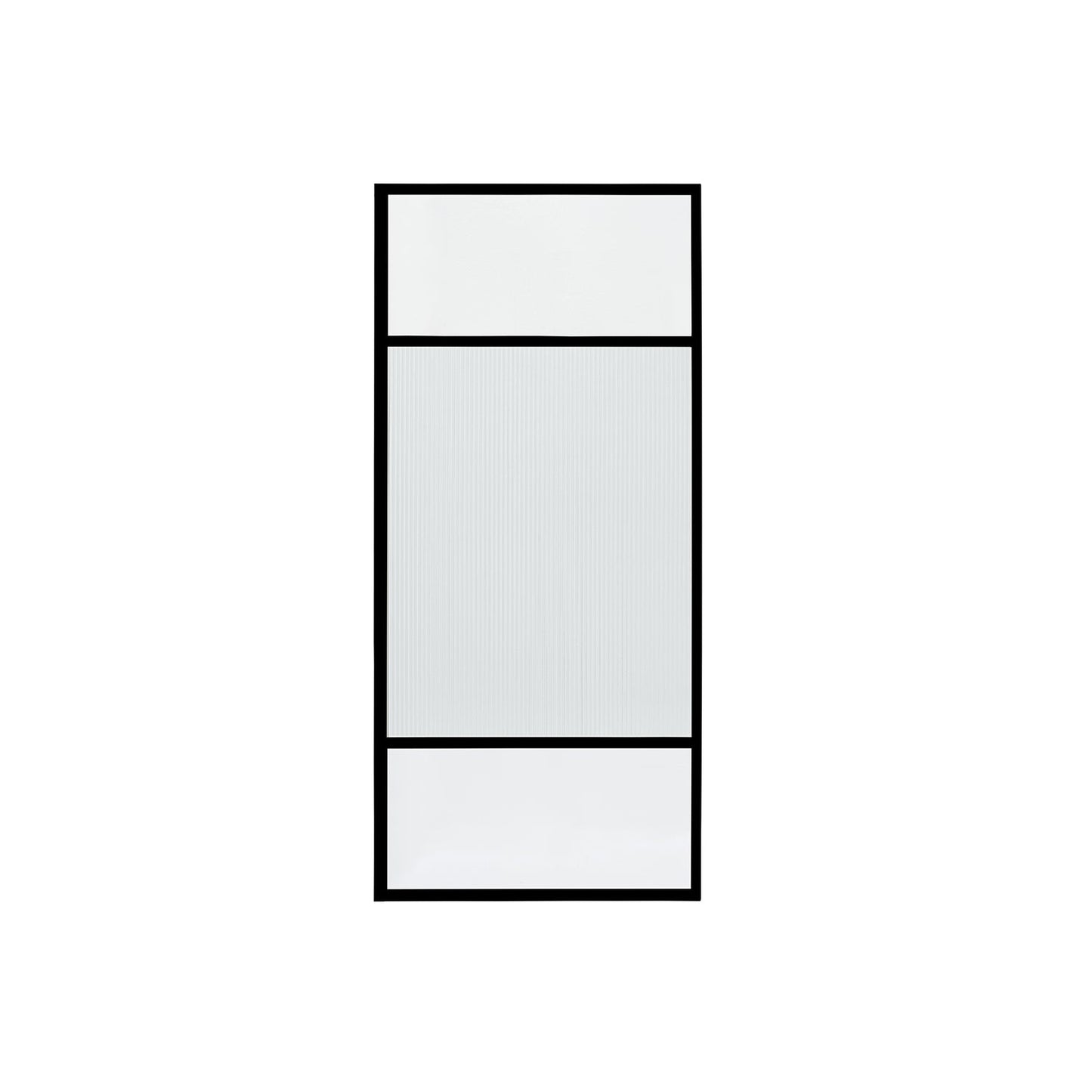 Vinnova Tafalla 34" x 74" Frameless Fixed Glass Panel in Matte Black Finish