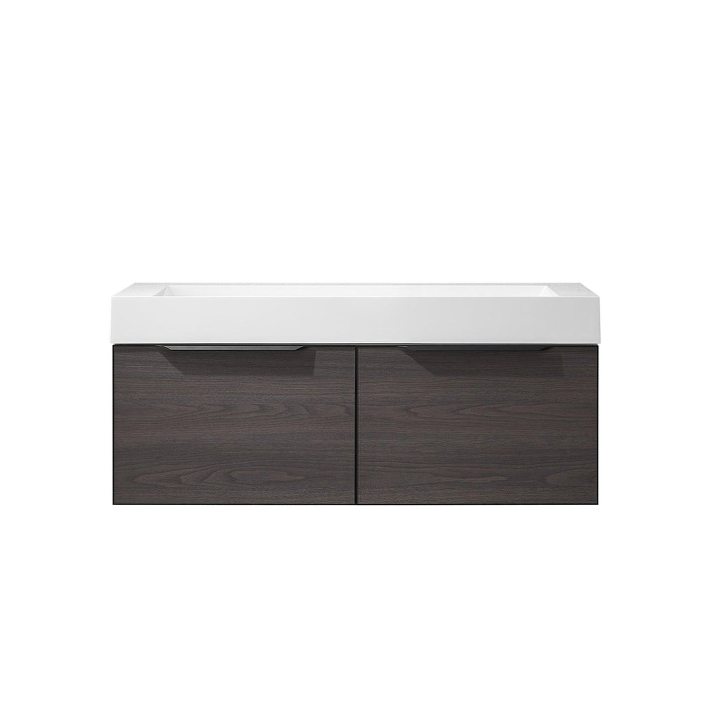 Vinnova Vegadeo 48" Single Sink Bath Vanity In Suleiman Oak Finish With White One-Piece Composite Stone Sink Top