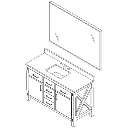 Vinnova Viella 48" Single Sink Bath Vanity In Rust Grey Finish With White Composite Countertop